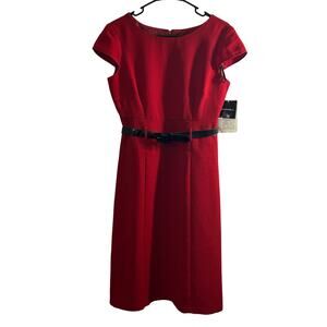 K brand red holiday festive Christmas cocktail dress size 6 party event